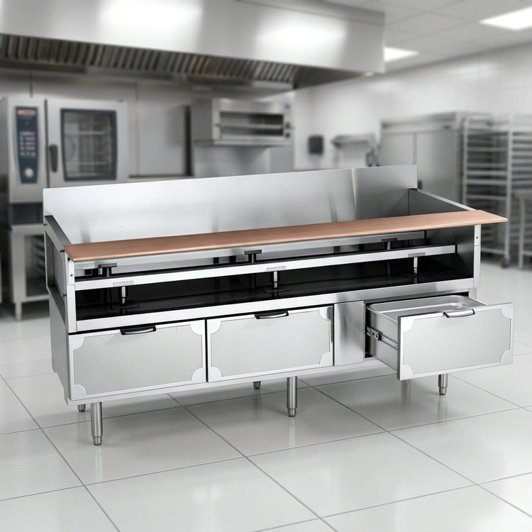 Product image #3 for La Rosa Refrigeration L-75178-30 78-Inch Refrigerated Equipment Stand with 4 Drawers, Remote