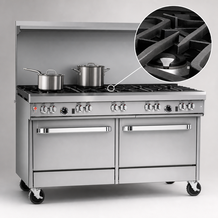 Product image #4 for Southbend Ultimate 60-Inch Gas Restaurant Range with 9 Open Burners, Standard Oven and Cabinet Base