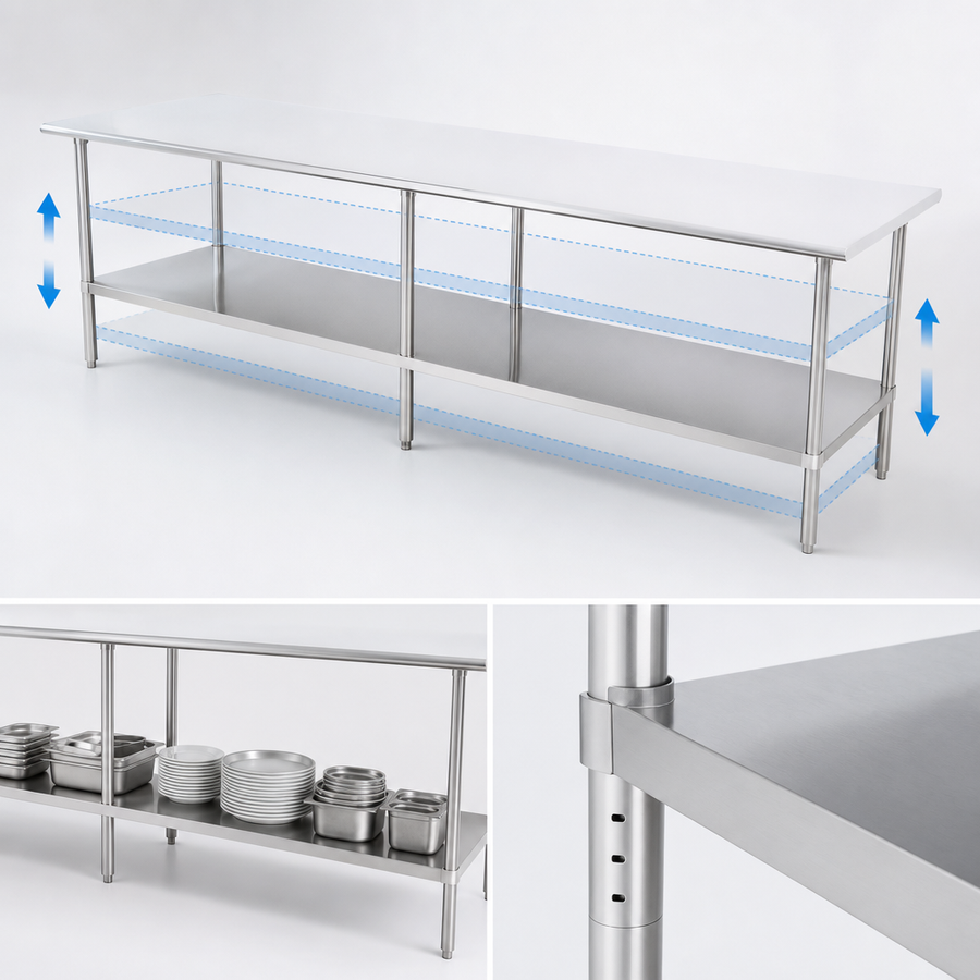 Adjustable Stainless Steel Undershelf