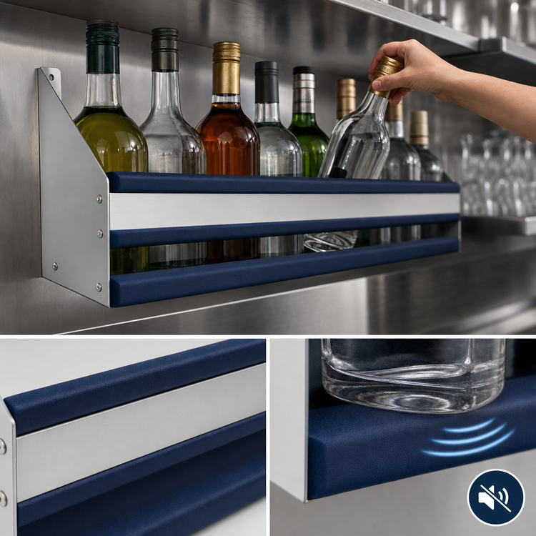 Product image #4 for Advance Tabco Prestige PRSSR-48 Single-Tier 48 Inch Stainless Steel Speed Rail — 12 Bottle Capacity