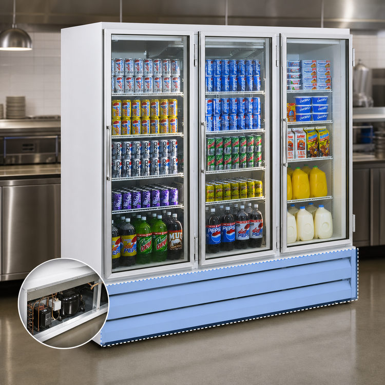 Product image #4 for Howard-McCray 75 Cu. Ft. Three-Section Glass Door Frozen Food Merchandiser Freezer