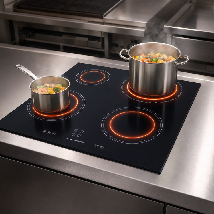 Product image #4 for Summit Commercial 24-Inch 4-Burner Drop-In Induction Cooktop with Digital Touch Controls, Black