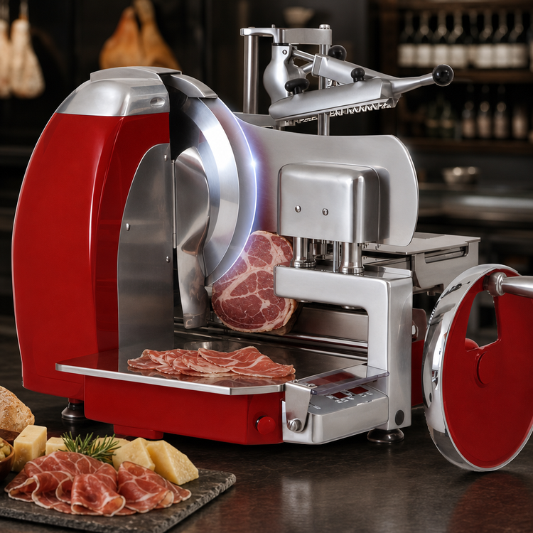 Product image #4 for Trento Omas 14.5-Inch Semi-Automatic Volano Flywheel Meat Slicer, 1 HP, 120V