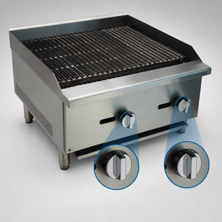 Product image #4 for Comstock-Castle CCELB24 24-Inch Countertop Lava Rock Gas Char-Broiler with 24 x 18-Inch Cooking Surface