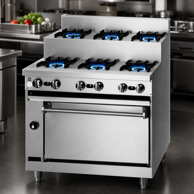 Product image #4 for Bistro 36-Inch Gas Restaurant Range with 3 Open Burners, 3 Step-Up Burners and Standard Oven