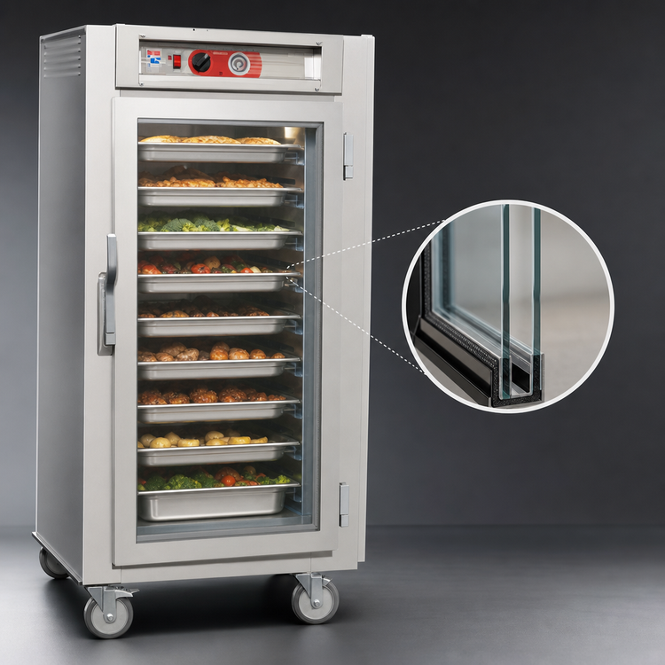 Product image #4 for Metro C5 6 Series 3/4-Height Mobile Heated Holding Cabinet with Clear Glass Doors and Universal Slides