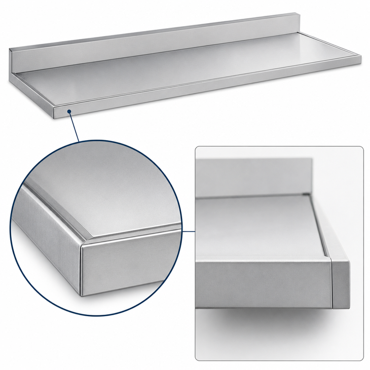 Product image #4 for Advance Tabco VCTF-243 36-Inch x 25-Inch Stainless Steel Countertop with 5-Inch Backsplash