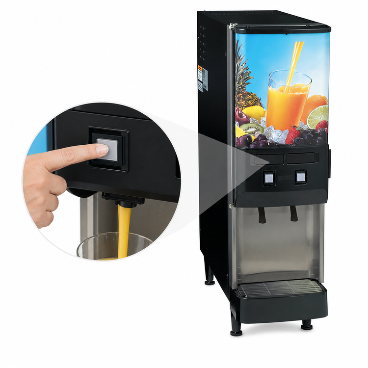 Product image #4 for BUNN Silver Series JDF-2S 2-Flavor Cold Beverage System, Push-and-Hold, Unlit Door