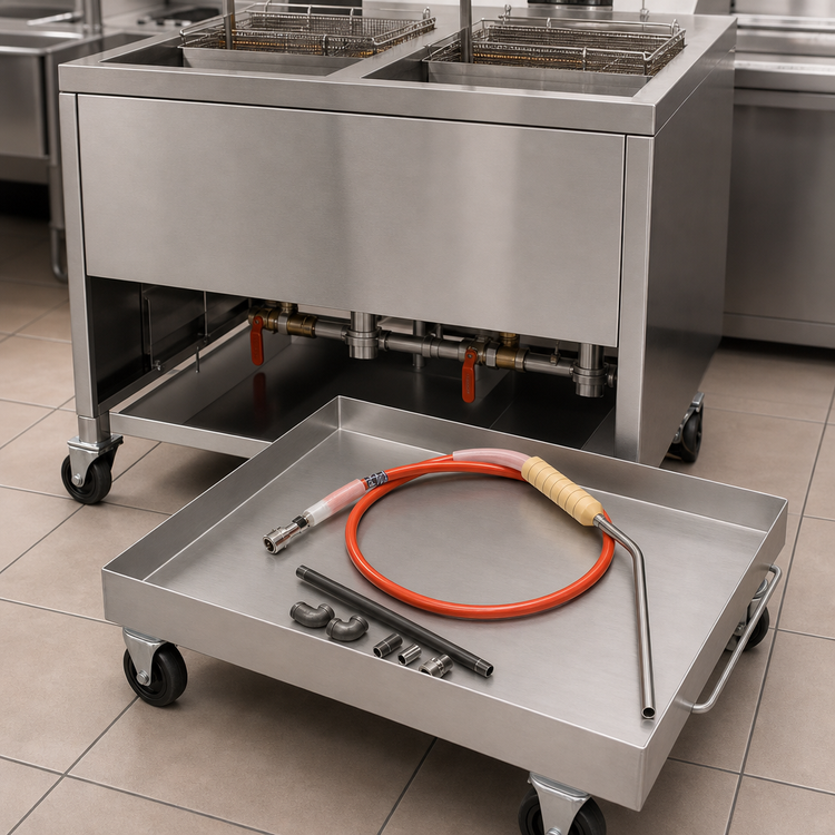 Product image #4 for Filter Pan Dolly for Two-Well Capacity Filter Pan, Compatible with OGA/OEA/OFG/OFE-342 Open Fryers