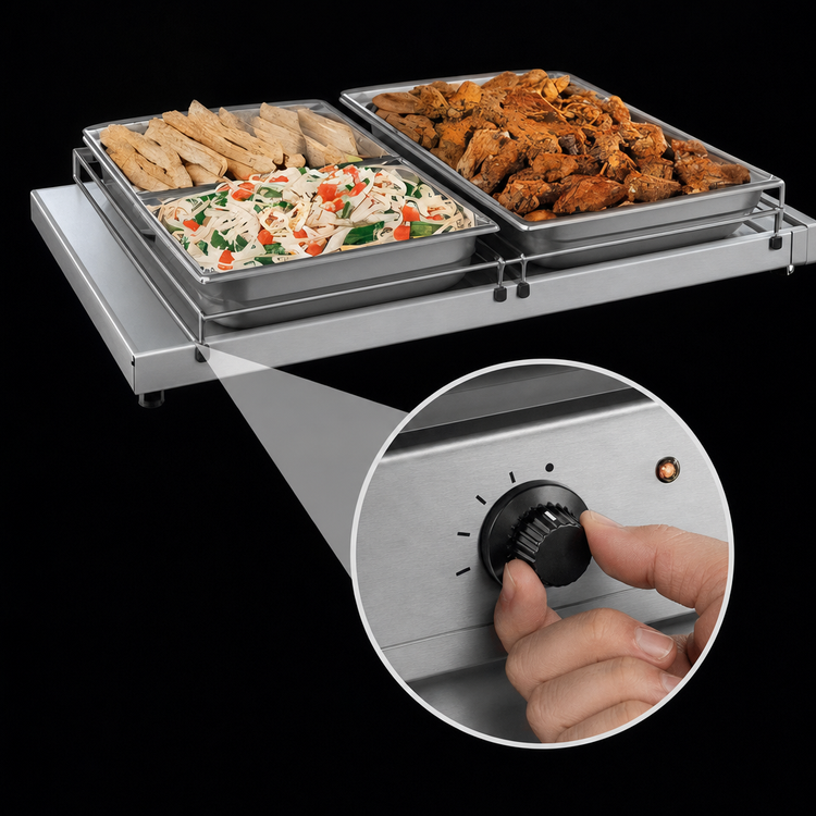 Product image #4 for Hatco Glo-Ray Free-Standing Heated Shelf, 48 in W x 25-1/2 in D, Stainless Steel Top
