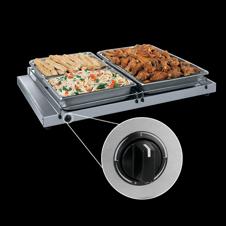 Product image #4 for Hatco Glo-Ray Free-Standing Heated Shelf, 72 Inch W x 21-1/2 Inch D, Stainless Steel Top