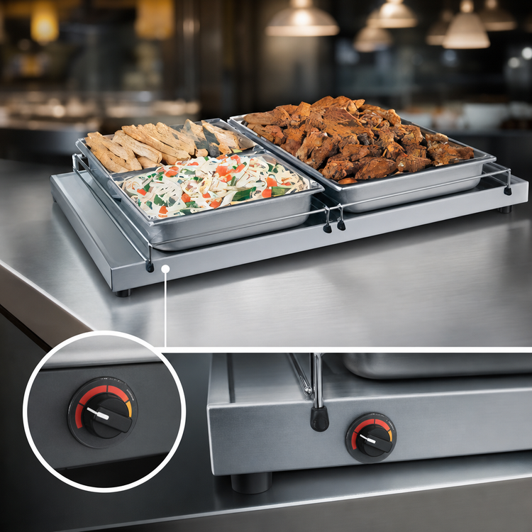 Product image #4 for Hatco Glo-Ray 66-Inch Freestanding Heated Shelf, 15-3/4-Inch Deep, Adjustable Thermostat, Stainless Steel Top