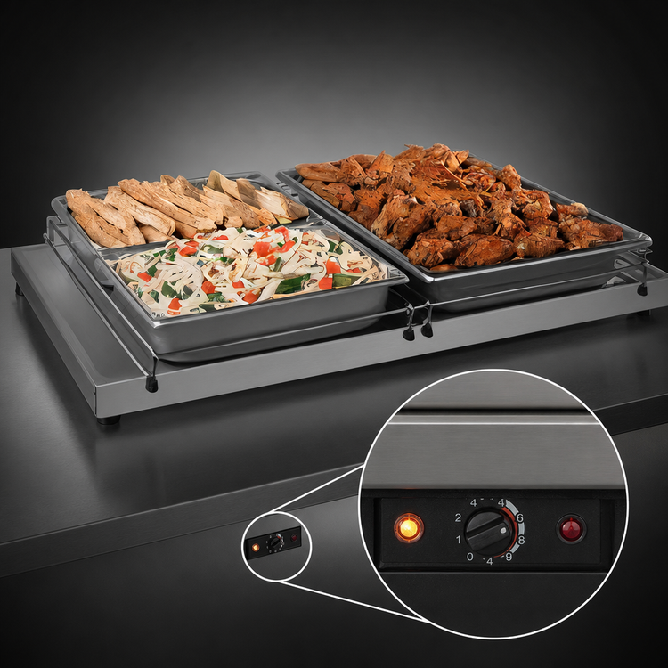 Product image #4 for Hatco Glo-Ray® Freestanding Heated Shelf, 60 Inch W x 13-3/4 Inch D, Stainless Steel Top