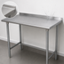 Thumbnail image #4 for Advance Tabco 108 Inch x 36 Inch 14-Gauge 304 Stainless Steel Open Base Work Table with 1-1/2 Inch Rear Upturn and Galvanized Legs