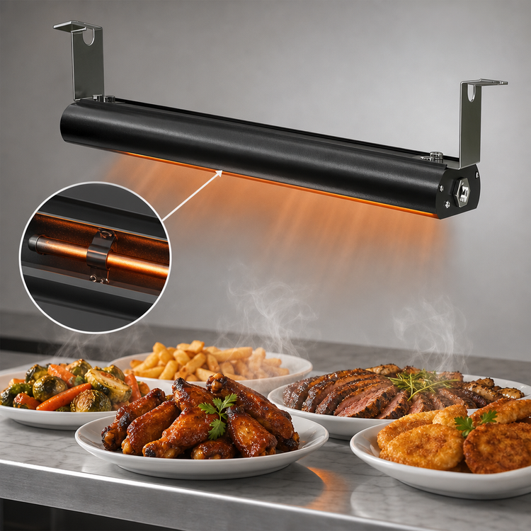 Product image #4 for Vollrath 84-Inch Low Profile Unlighted Strip Heat Lamp with Remote Toggle Switch, Black, 208V