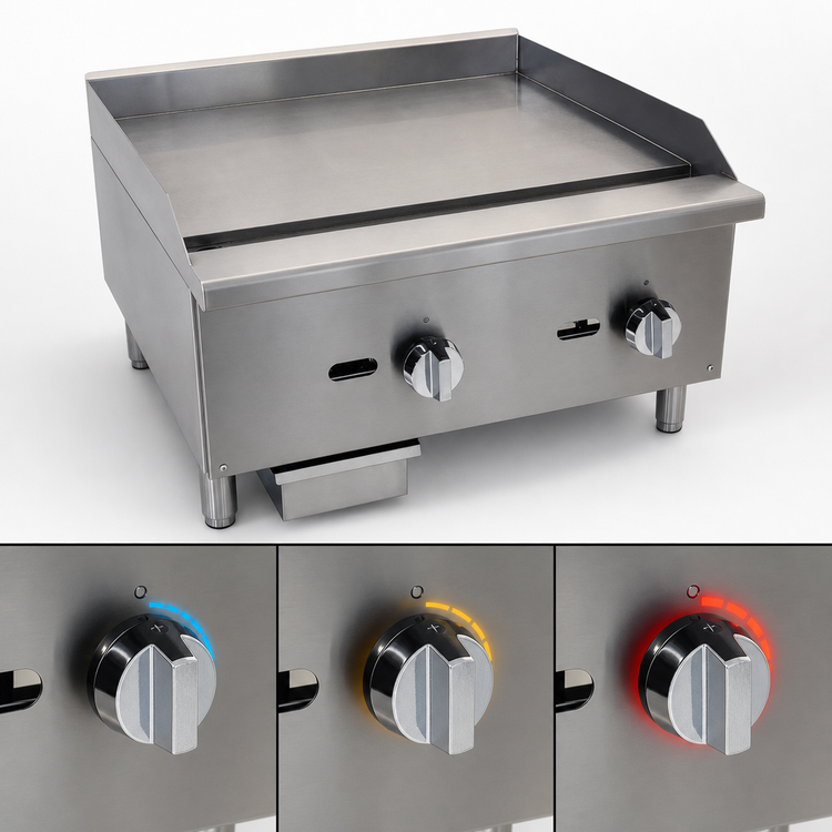 Product image #4 for Comstock-Castle 36-Inch Countertop Gas Griddle with Smooth Polished Steel Plate