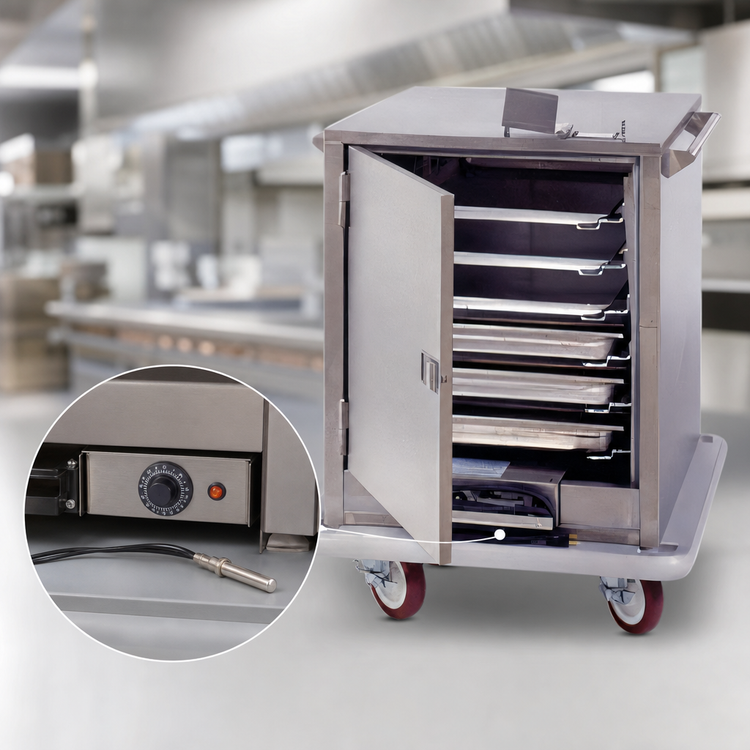 Product image #4 for Carter-Hoffmann Heated Half-Height Satellite Transport Cart, 1 Section, 6 Full-Size Sheet Pan Capacity