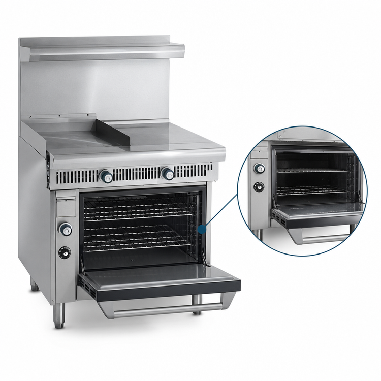 Product image #4 for Imperial Spec Series 36-Inch Heavy Duty Gas Range with 18-Inch Griddle, 18-Inch Hot Top, and Standard Oven