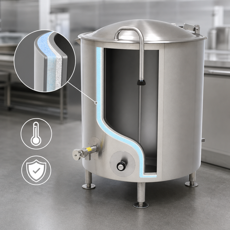 Product image #4 for Legion LTI-20 20-Gallon Insulated 2/3-Jacketed Direct Steam Kettle, Stationary Leg-Mounted
