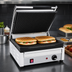 Thumbnail image #4 for Commercial Countertop Single Panini Press with Ribbed Top & Bottom Cast Iron Plates, 14 x 10 in., 240V