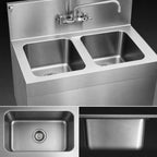 Thumbnail image #4 for Eagle Group Spec-Bar B2-2-19 Two-Compartment Underbar Sink, 24 W x 19 D, 304 Stainless Steel, 8-Inch Backsplash, No Drainboards