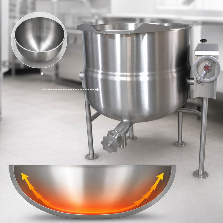 Product image #4 for Crown DLT-100 Direct Steam Tilting Kettle, 100 Gallon Capacity, 2/3 Jacket