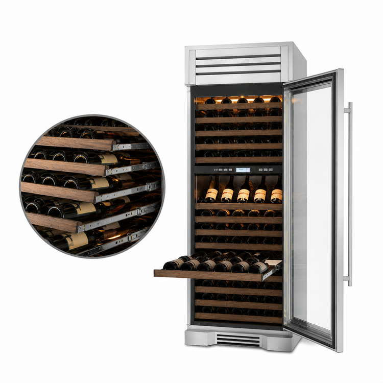 Product image #5 for True Residential 1-Section Dual-Temperature Refrigerated Wine Cooler with 150-Bottle Capacity and Right-Hinged Glass Door