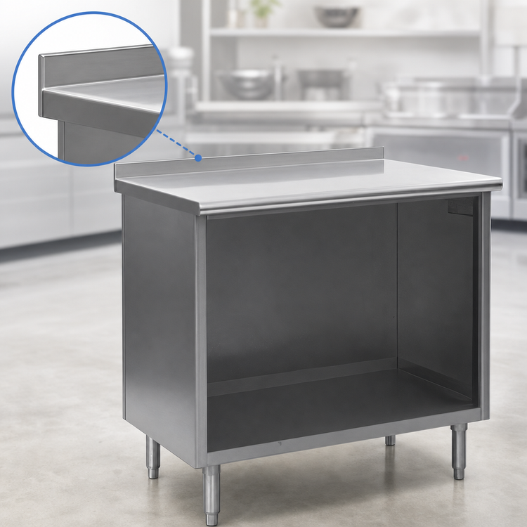 Product image #4 for Spec-Master Open Front Stainless Steel Cabinet Base Work Table with 14-Gauge Top, 60 x 24 Inches