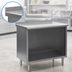 Thumbnail image #4 for Spec-Master Open Front Stainless Steel Cabinet Base Work Table with 14-Gauge Top, 60 x 24 Inches