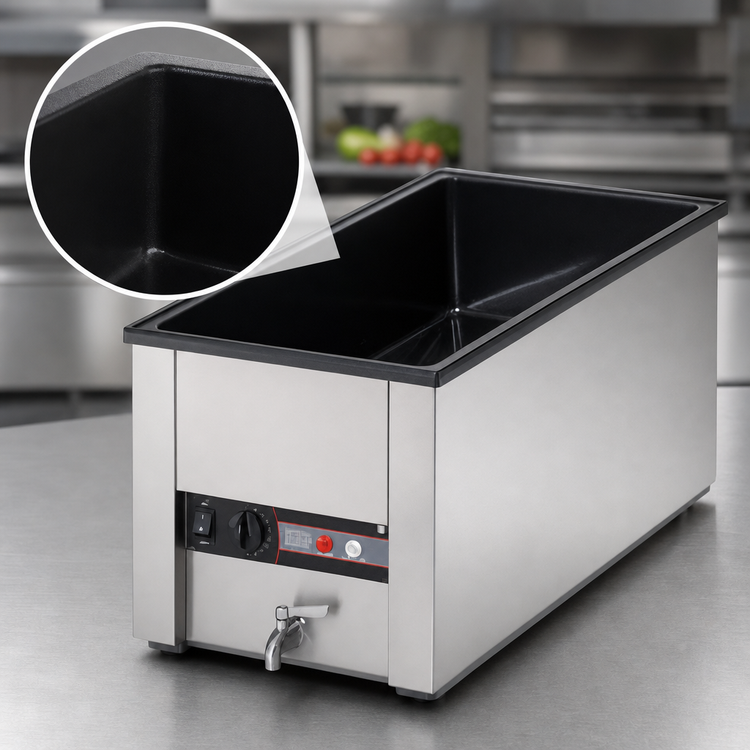 Product image #4 for Vollrath Cayenne 4/3 Rectangular Heat 'N Serve Wet Rethermalizer with Drain