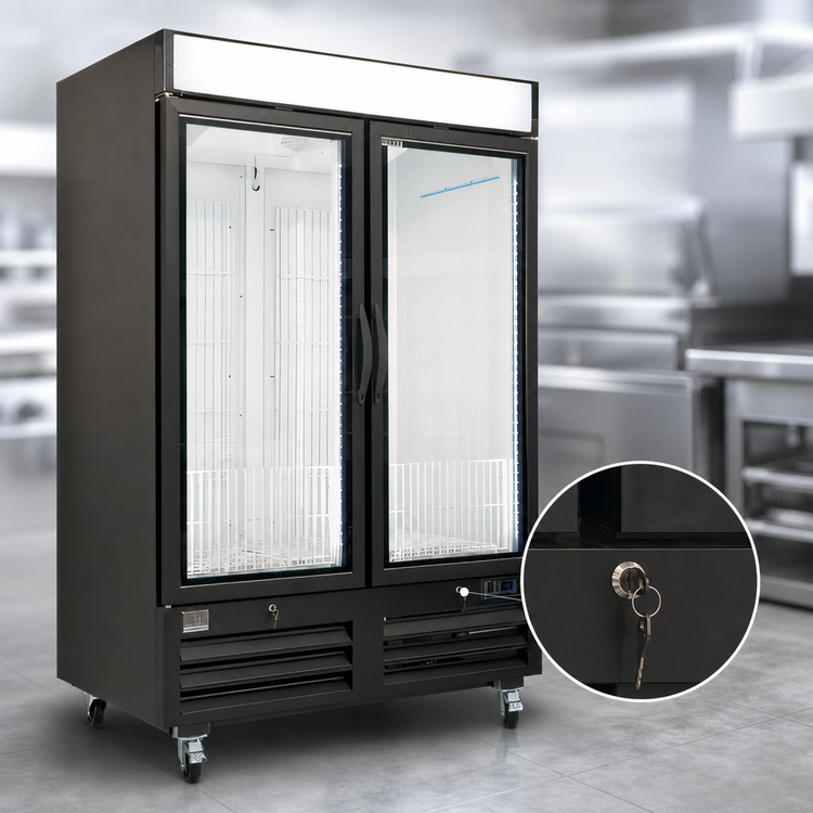 Product image #4 for Kelvinator Commercial 2-Section 48 Cu. Ft. Glass Door Reach-In Freezer Ice Cube Merchandiser