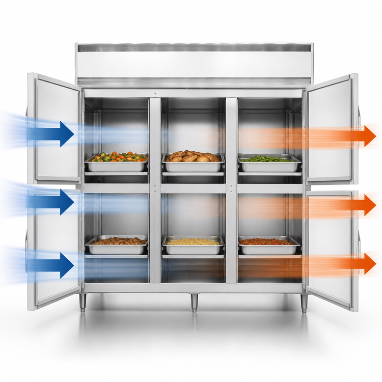Product image #4 for Continental Refrigerator DL3W-PT-HD Designer Line Three-Section Pass-Thru Heated Holding Cabinet