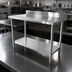 Thumbnail image #4 for Thunder Group 84-Inch x 24-Inch Stainless Steel Work Table with 4-Inch Backsplash and Adjustable Undershelf