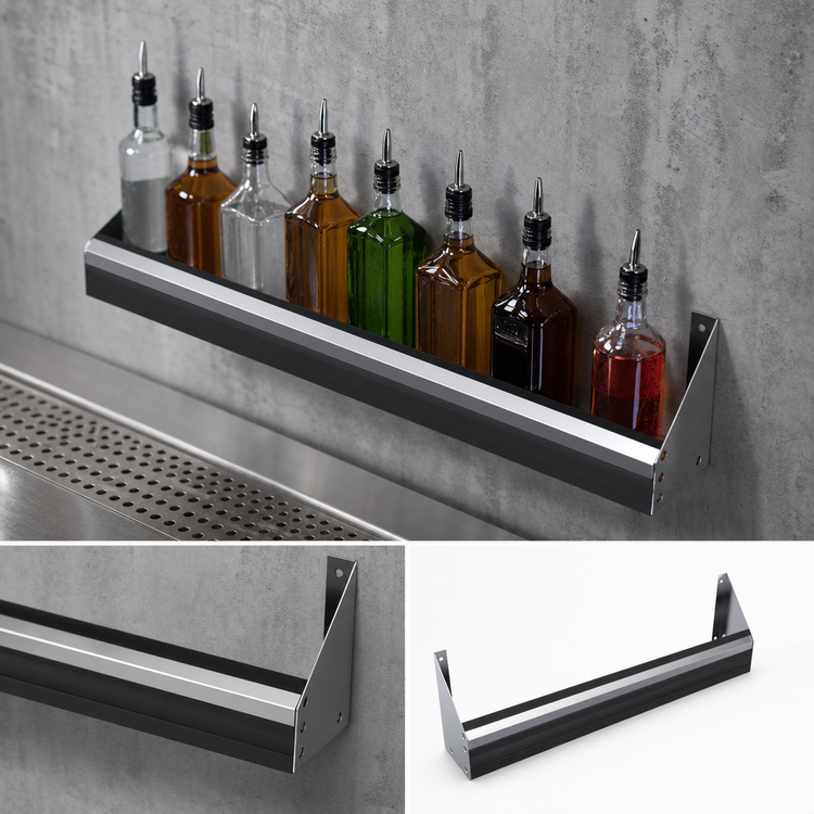 Product image #4 for Krowne Royal Series Built-In Single Speed Rail, 12 Inch x 5 Inch, Stainless Steel