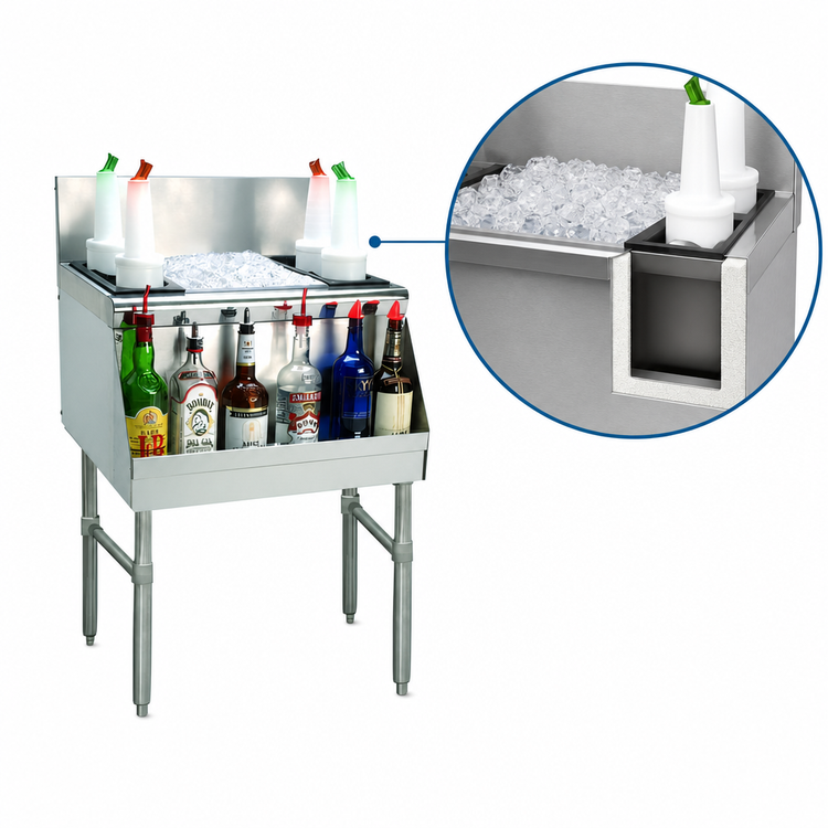 Product image #4 for Advance Tabco Prestige Supreme 48-Inch Stainless Steel Bar Ice Chest, 146-lb Capacity, No Cold Plate