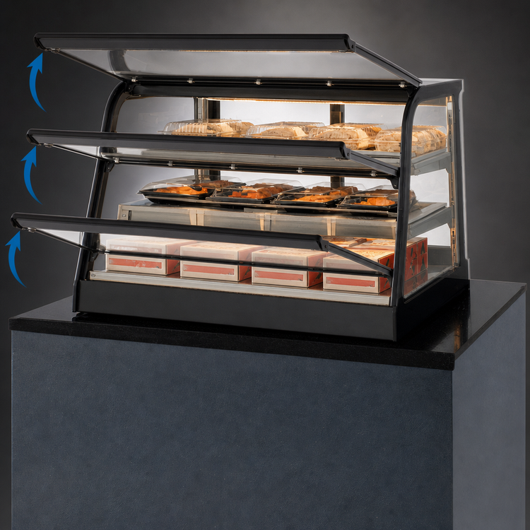 Product image #4 for Federal Industries Signature Series Countertop Hot Self-Serve Merchandiser, 24-Inch Wide, Curved Glass, Heated Shelves