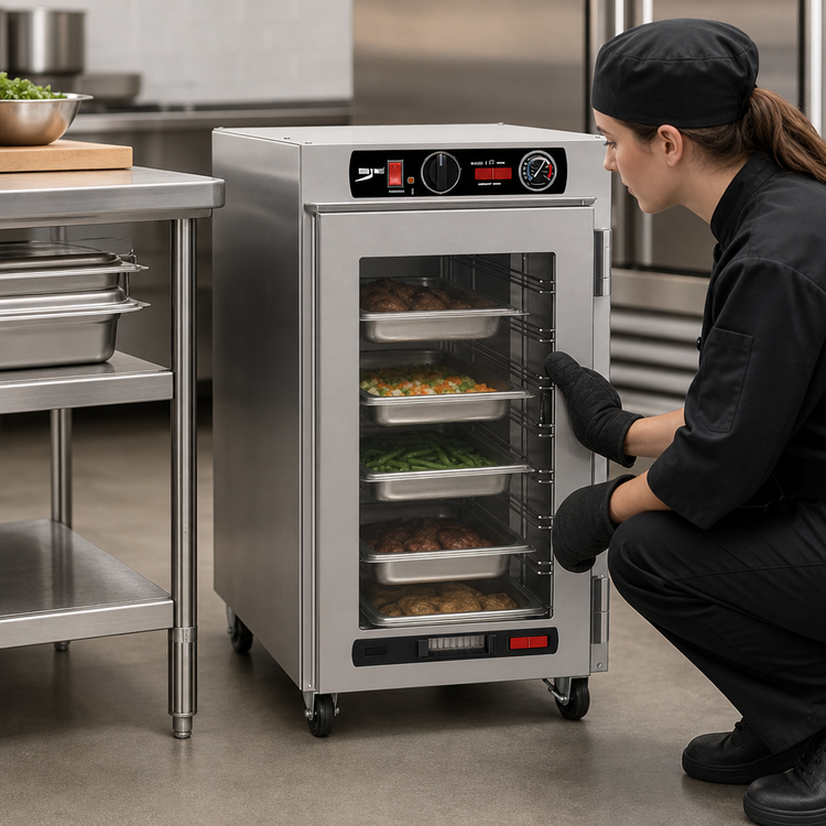 Product image #5 for Metro HotBlox Narrow 8-Pan Undercounter Insulated Holding Cabinet with Clear Door, Analog Controls