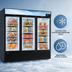 Thumbnail image #5 for Turbo Air Three-Section Glass Door Freezer Merchandiser, 58.45 Cu. Ft., Bottom Mount Self-Contained, 115V