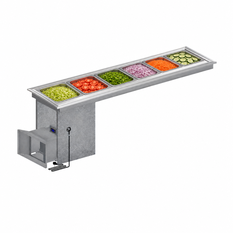 Product image #4 for Randell RFT-6 82-Inch Drop-In Refrigerated Frost Top with 6-Pan Capacity