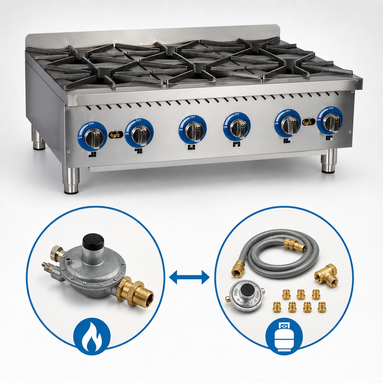 Product image #4 for Globe 36-Inch 6-Burner Countertop Gas Hot Plate