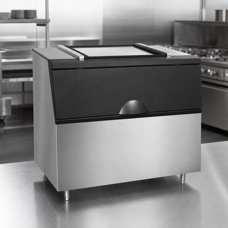 Product image #5 for Atosa 48-1/4-Inch Stainless Steel Ice Storage Bin, 700 lb. Capacity, Top-Hinged Slanted Door