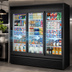Thumbnail image #4 for True 3-Section Glass Door Merchandiser Refrigerator with Sliding Doors, 12 Shelves