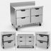 Thumbnail image #4 for Beverage-Air 48-Inch Two-Section Worktop Freezer with 4 Drawers, Stainless Steel Front, Rear-Mounted Self-Contained Refrigeration