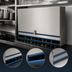 Thumbnail image #4 for Advance Tabco Prestige Single-Tier Stainless Steel Speed Rail with Locking Cover, 48 Inch, 12-Bottle Capacity