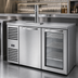 Thumbnail image #4 for True 52-Inch Two-Section Refrigerated Draft Bar Cooler with Stainless Steel Top, One Solid Door, One Glass Door, and Beer Tower
