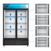 Thumbnail image #4 for KoolMore Two-Section Glass Door Merchandiser Refrigerator, 38 Cu. Ft., Bottom-Mount, Black