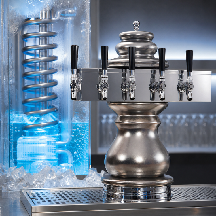 Product image #4 for Glastender Braumeister BM-5-MFR 5-Faucet Glycol-Cooled Ceramic Draft Dispensing Tower