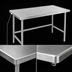Thumbnail image #4 for Advance Tabco 84 Inch x 48 Inch 14 Gauge 304 Stainless Steel Flat Top Open Base Work Table with No-Drip Edge