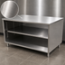 Thumbnail image #4 for BK Resources CST-3660 60 In. x 36 In. Stainless Steel Chef Table with Open Front Cabinet Base