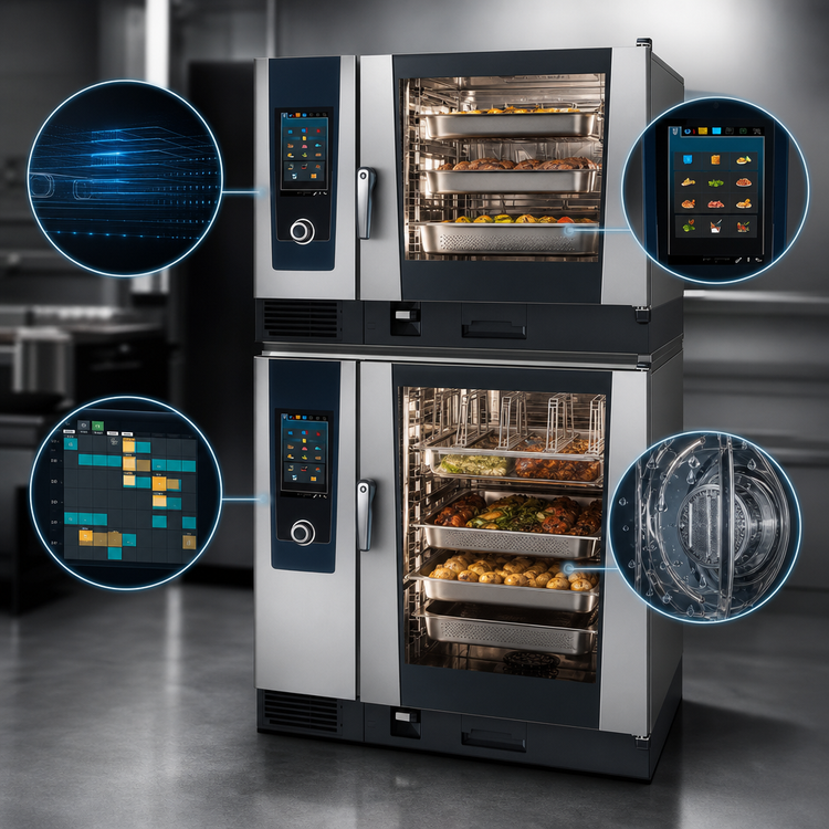 Product image #4 for RATIONAL iCombi Pro Double Stack Combi Oven Set, 6-Full Size on 10-Full Size, Electric, 208/240V, 3-Phase